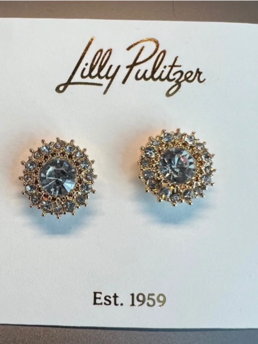 Lilly Pulitzer Gold Metallic Swizzle Earrings NWT